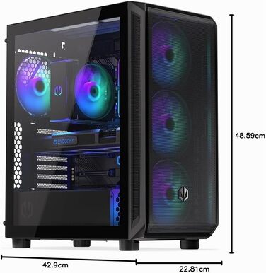 Корпус для ПК ENDORFY Arx 500 ARGB, загартоване скло, 4x140мм ARGB вентилятори