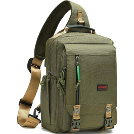 Сумка Nicgid на плече/перехресна, рюкзак для ноутбука 13.3''/14.1'', армійний зелений