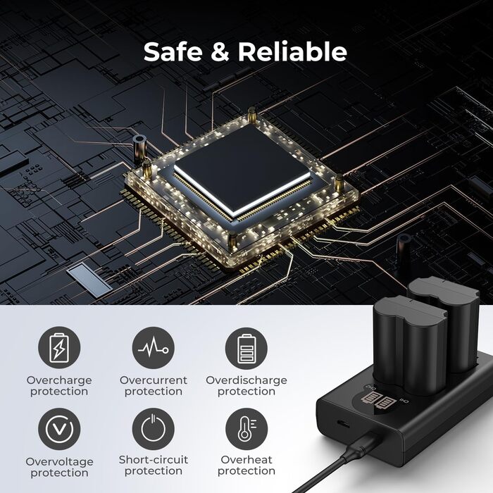 Зарядний пристрій K&F CONCEPT NP-W235 з LED-дисплеєм, Dual Slot, Micro USB та Type-C, сумісний з Fujifilm X-T5, X-T4, GFX 100S, X-H2S, GFX 50S II, VG-XT4. Підтримка передачі даних.