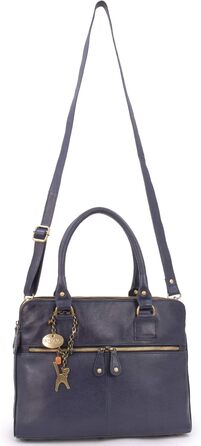 Сумка жіноча шкіряна Catwalk Collection Victoria (синя) - велика сумка-тоут через плече з відстібним ременем