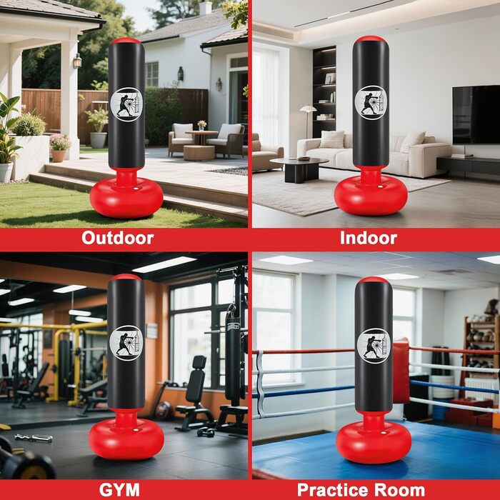 Дитячий боксерський мішок Qoosea для дітей 6-12 років, 160 см, з рукавичками, для карате, кікбоксингу, Taekwondo, MMA, чорний