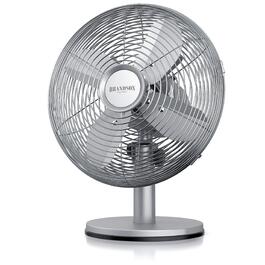 Настільний вентилятор Brandson з мідним дизайном: 3 швидкості, осциляція 80°, кут нахилу 40°, металевий корпус (сріблястий матовий)