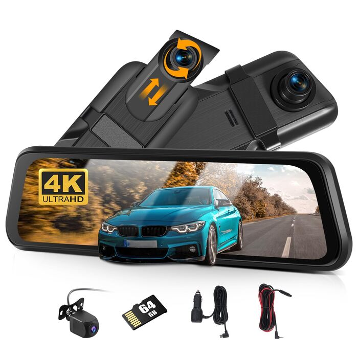 Дзеркало заднього виду з відеореєстратором CAMECHO 2K Full HD, 9.66