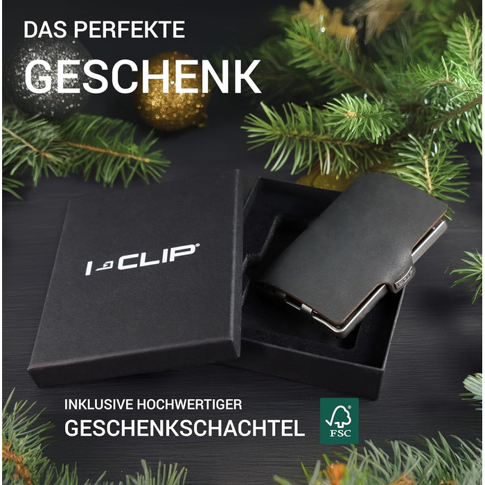 I-CLIP Original Mini Wallet with Money Clip - Slim Wallet - Small Wallet - Premium Wallet - Card Holder - Pure Black