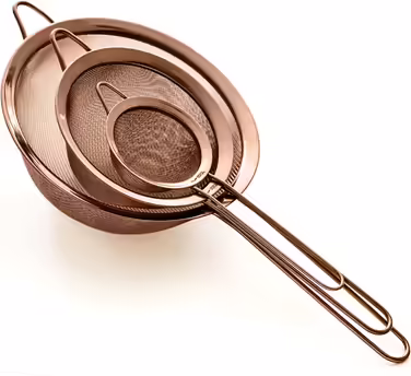 Proto Future High-Quality Kitchen Sieves Set, Fine Mesh - 8.5/14/20cm - Premium 304 Stainless Steel - Durable Sieves in Copper Color, Sieve Set for the Kitchen