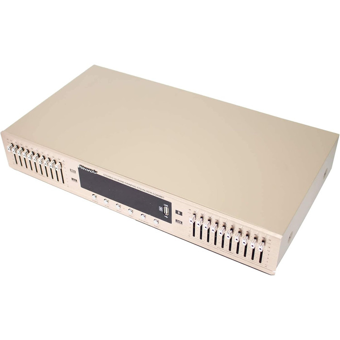 Цифровий HIFI еквалайзер Toplionace EQ898 220В з Bluetooth, USB, стерео підсилювач, 10-смуговий, золотий, для дому та сцени