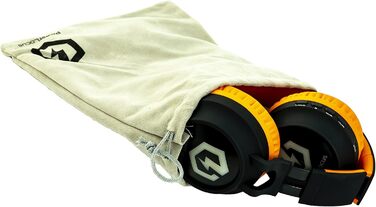 Дитячі навушники PowerLocus Bluetooth Over-Ear з LED-підсвіткою та обмеженням гучності 85dB. Бездротові та провідні, з мікрофоном для телефону, планшета, ПК, ТВ (Помаранчеві)