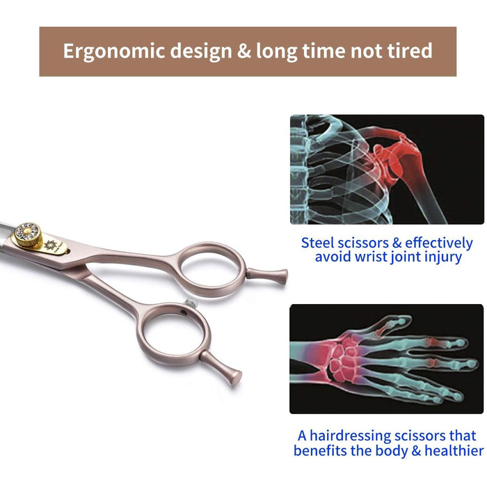 Професійна вигнута ножиця для грумінгу собак 7 дюймів Dream Reach - ножиці для догляду за шерстю собак та котів з японської сталі 440C