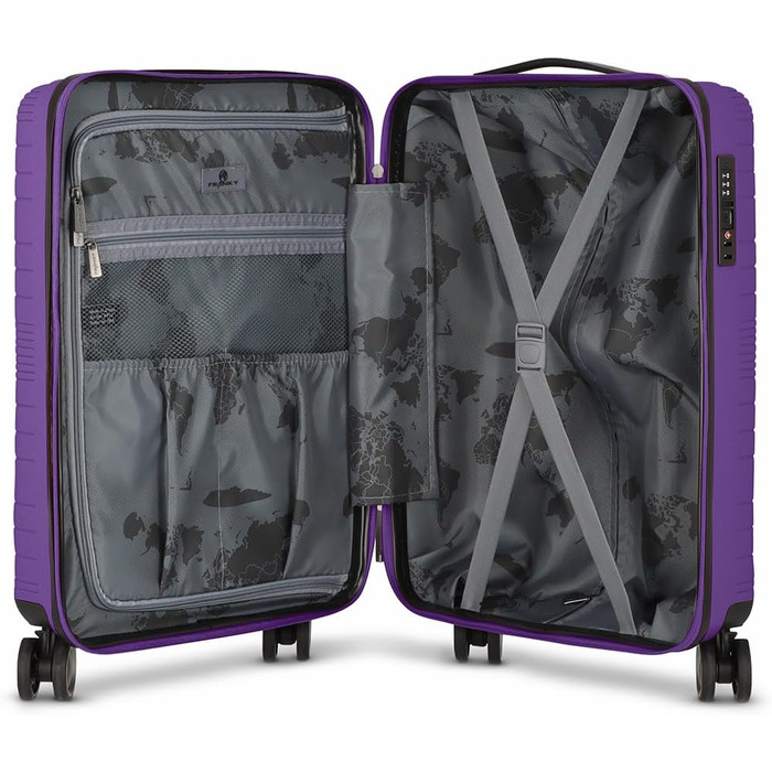 Набір валіз Franky Dallas 3.0 (3 шт.) | Тріумф фіолетового: TSA-замок, 4 колеса, обмежувач ручки | 36/60/92 л
