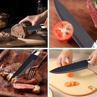 Набір кухонних ножів 5 в 1 з бруском: кухонний, хлібний, шинковий, універсальний, для чищення. З нержавіючої сталі.