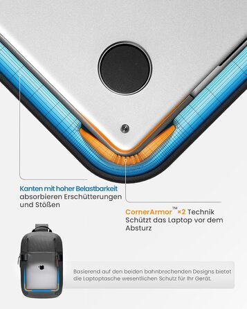tomtoc Чоловіча сумка через плече Sling Bag для MacBook Air/Pro 13-14 дюймів, чорна, водонепроникна