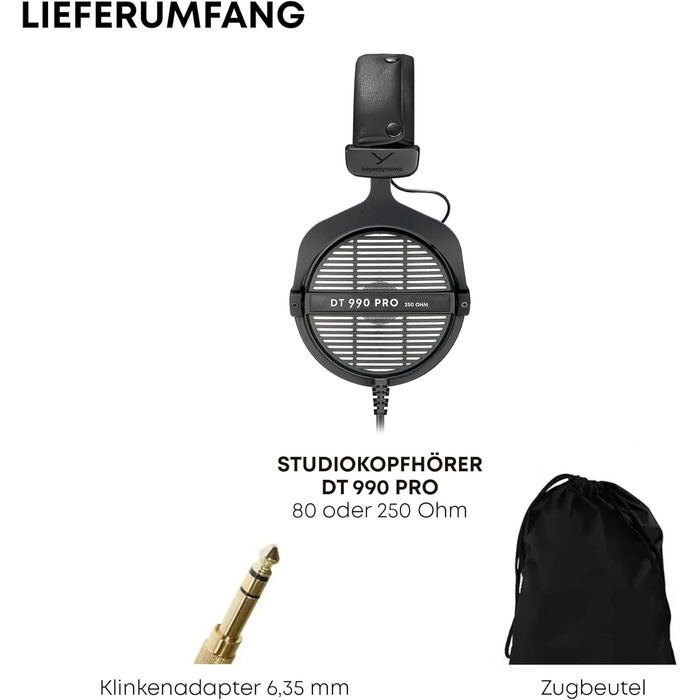 Beyerdynamic DT 990 PRO: навушники студійні, провідні, овер-ір, 250 Ом, Made in Germany