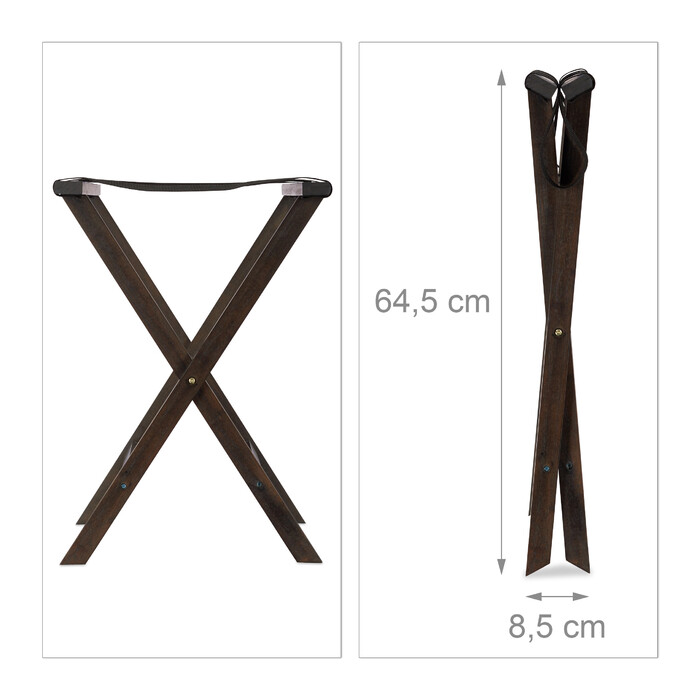 Relaxdays Folding Suit Stand in Dark Brown
