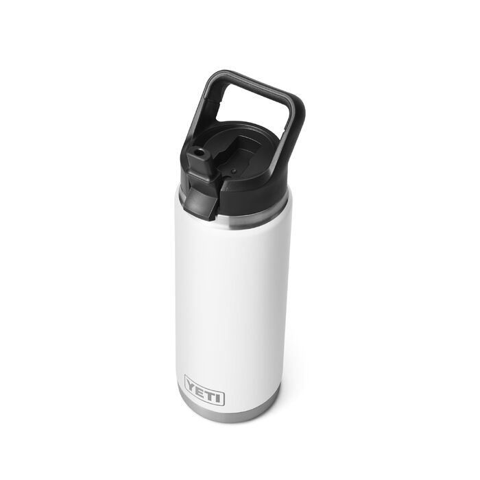 Термос-пляшка YETI Rambler 750 мл зі сталі, вакуумна ізоляція, з кришкою та трубочкою, колір Black Stone