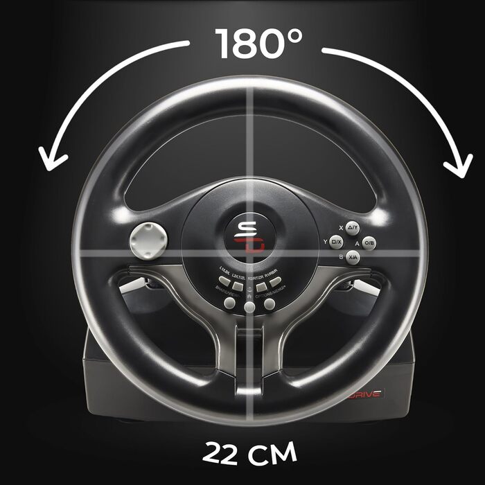 Руль SUBSONIC-Superdrive SV250 з педалями та перемикачами передач для Switch, PS4, Xbox Series X/One