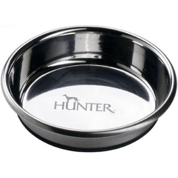 Миска для тварин HUNTER Edelstahlnapf, 190 мл, нержавіюча сталь, з силіконовим дном, легко миється, міцна, стійка до ударів та подряпин