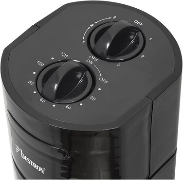 Турбовентилятор Bestron AFT760Z: 78 см, 3 швидкості, осциляція 75°, таймер, чорний колір