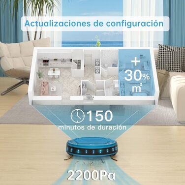 Робот-пилосос OKP, 3000Pa, з Wi-Fi, керуванням через додаток/Alexa, для шерсті тварин, килимів та твердих підлог, самостійна зарядка, K2P