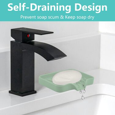 Силіконові мильниці з дренажем (2 шт.) - мильниця для душу, ванни, умивальника, кухні (білий, зелений)