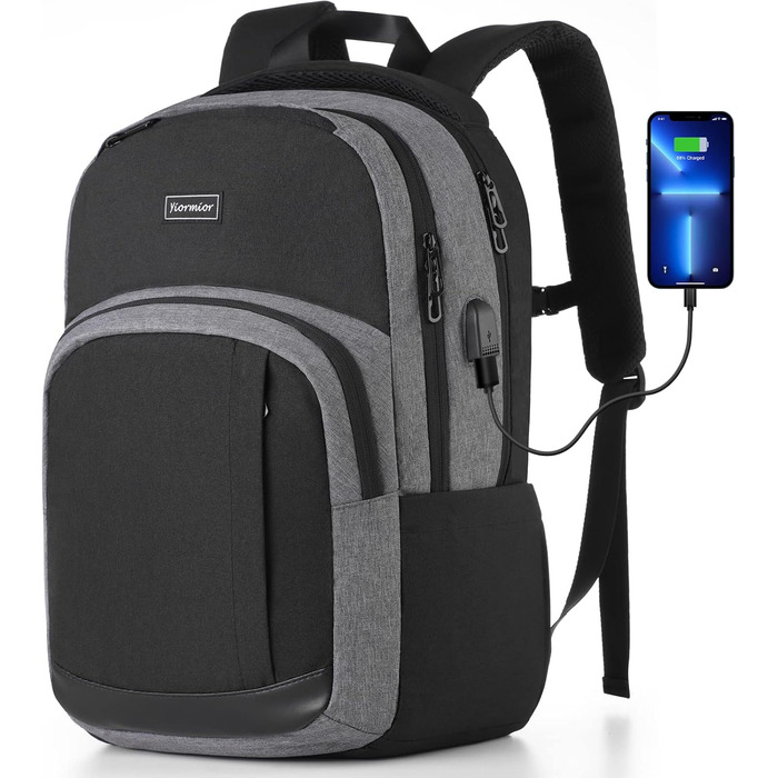 Рюкзак для підлітка/чоловіка/жінки, 35л, USB-порт, 15.6