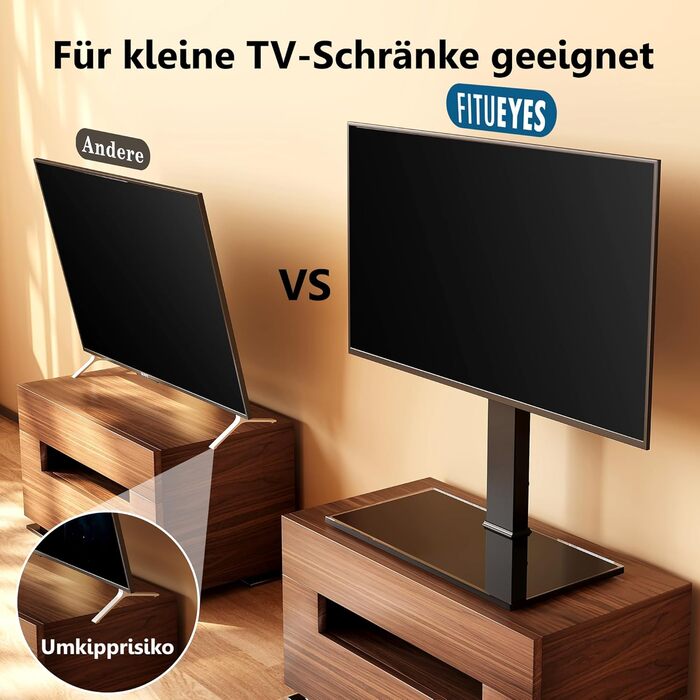 Підставка для телевізора FITUEYES, поворотна, для LCD, LED, OLED, Plasma, 40-80 дюймів, до 50 кг, VESA 600x400 мм