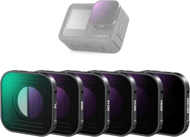 Фільтри NEEWER CPL ND для GoPro Hero 13 12 11 10 9: комплект 6 шт. (CPL, ND8, ND16, ND32, ND64, ND1000)