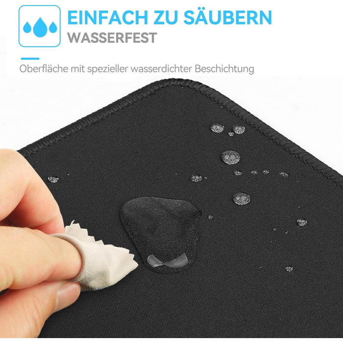 TECKNET XXL килимок для миші Speed Gaming, 900x400 мм, чорний, для геймерів, вологостійкий, з покращеною поверхнею для точності та швидкості, з неслизькою гумовою основою