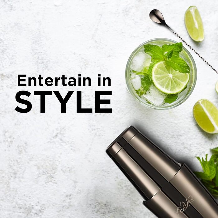 Набір бармена для приготування коктейлів Black Boston 13 шт. з японським джиглером та стійкою, з нержавіючої сталі