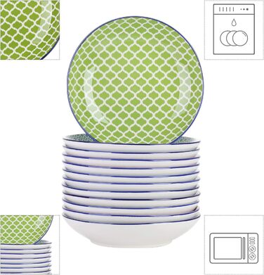 Набір тарілок Vancasso Maracon (12 шт.) - супові та глибокі, порцеляна, Ø 21.5 см, 600 мл