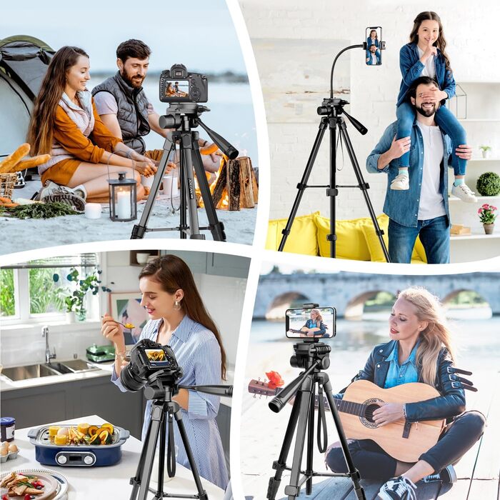 Штатив для камери JOILCAN 81'/206cm: штатив для смартфона з пультом, тринога з алюмінію для DSLR Canon Nikon, легкий туристичний штатив