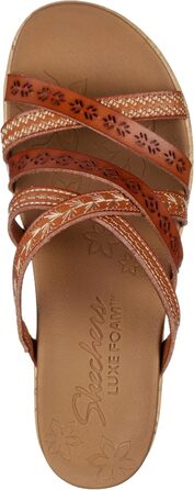 Сандалі жіночі Skechers Beverlee-Tiger Posse на танкетці, 40 EU, Duraleather бежеві