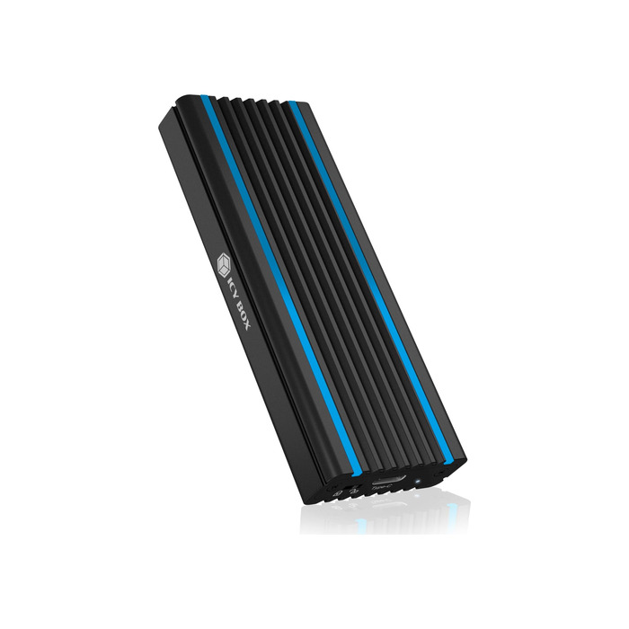 Зовнішній корпус для M.2 PCIe SSD ICY BOX IB-1817M-C31, USB 3.1 Type-C, алюміній, RGB підсвічування, чорний