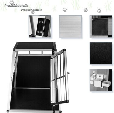 Кія для собак з прямою задньою стінкою, 2 двері, роздільник, розмір на вибір, розмір 89x69x50 см (L 65x90x69,5 см)