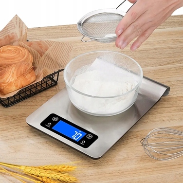 Електронні кухонні ваги 1г - 5кг з сенсорними кнопками, таймером та термометром