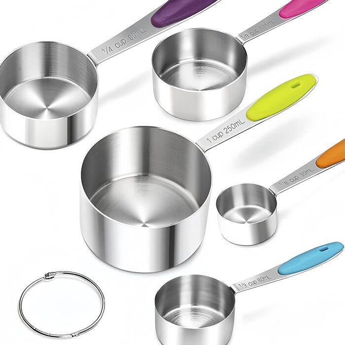 10-Piece Measuring Cup and Spoon Set, Measuring Cups for Baking with 5 Measuring Cups and 5 Measuring Spoons, Measuring Cup Set for Kitchen or Baking