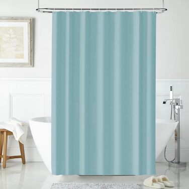 Штора для ванної кімнати 180x180 см, антигрибкова, водонепроникна, з кільцями, блакитна (PEVA)