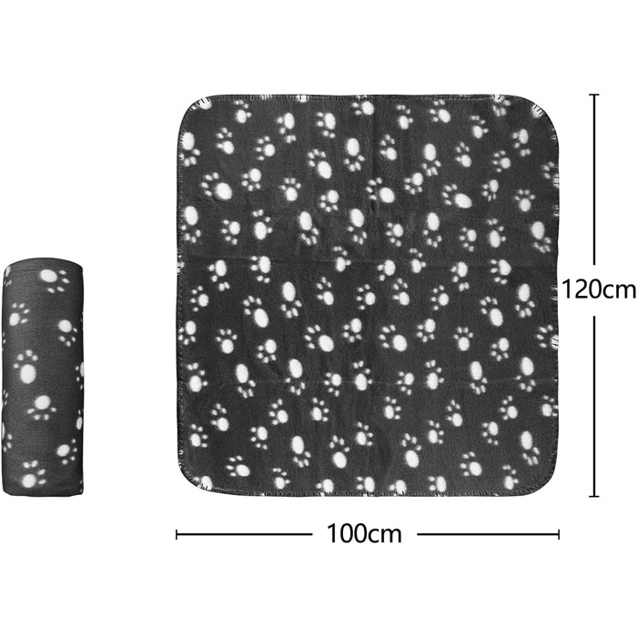 М'яка флісова підстилка для собак і котів Nobleza, 75x75 см (120x100), чорна