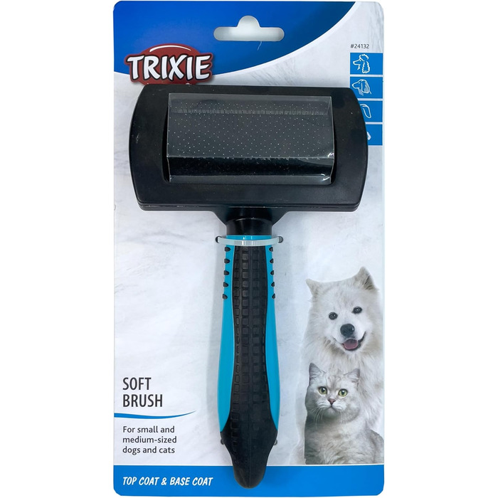 Тріксі Щітка для розчісування котів та собак - м'яка, для розплутування шерсті, 10 x 17 см