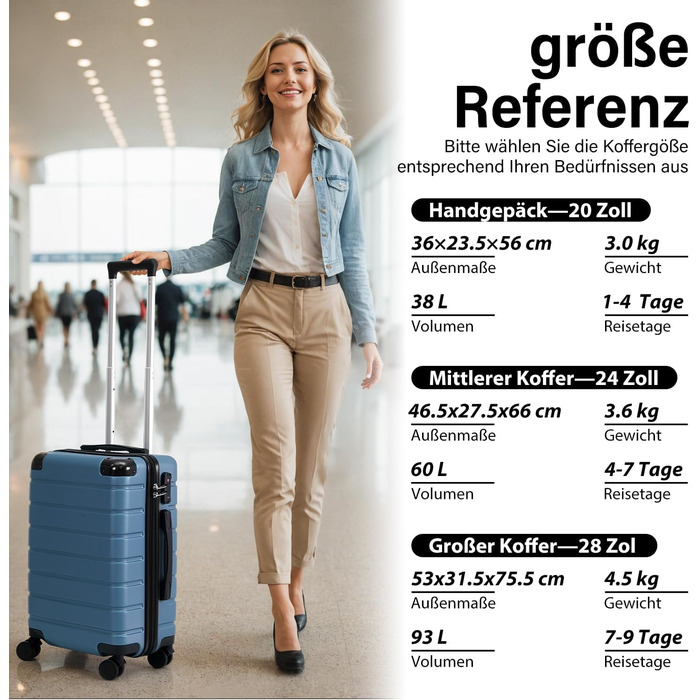 Набір валіз COOLIFE 3 в 1: Жовто-чорний дорожній набір з TSA-замком та телескопічним ручками | Rollkoffer