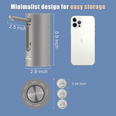 Електрична помпа для води KitchenBoss, USB зарядка, для бутлів 1-5 галонів, портативний диспенсер для води