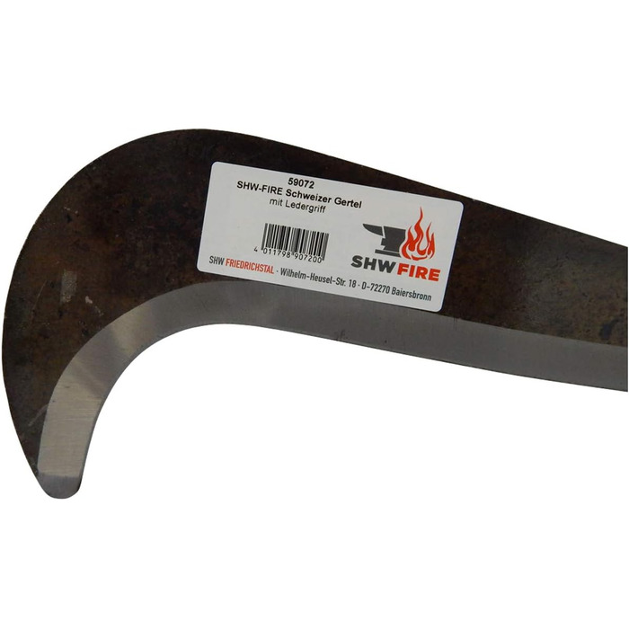 SHW-FIRE Schweizer Gertel Hippe Gertl Garden Knife Steel Leather Handle Hand Protection 43cm