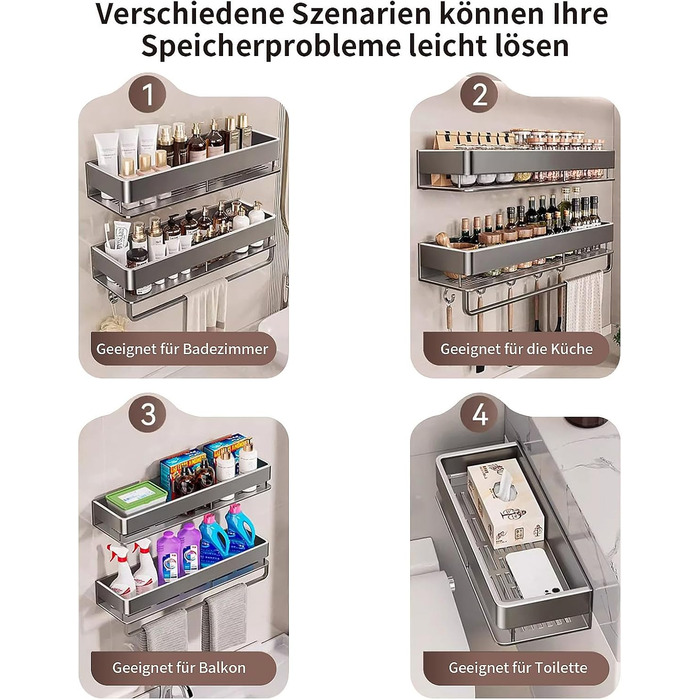 Двостороння кутова поличка для душу FOLAI 30 см (2 шт.) з нержавіючої сталі, без свердління, для зберігання шампуню та інших аксесуарів