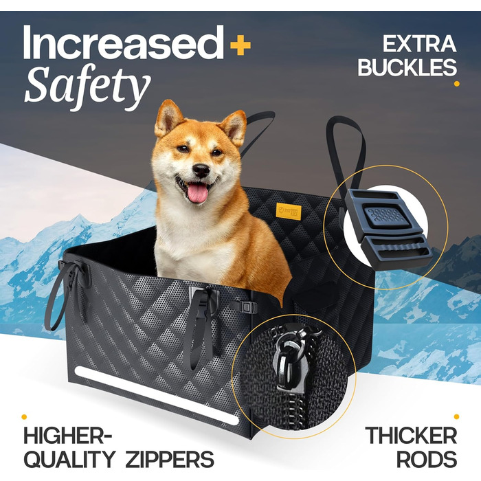 Автомобільний лежак для собак середніх порід - водовідштовхуючий, 58x58x36 см