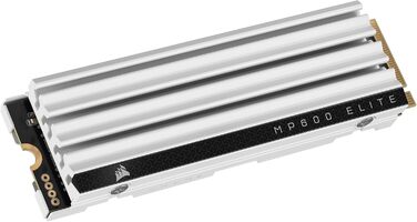 SSD Corsair MP600 Elite 1TB M.2 PCIe Gen4 x4 NVMe з кулером - для PS5 - Швидкість до 7000 МБ/с - Білий