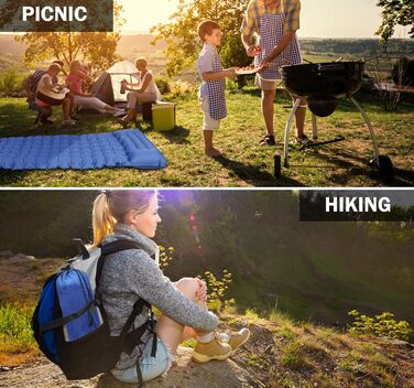 Каремат самонадувний Zhiwei Isomatte для кемпінгу та відпочинку на природі. Ultraleicht, товстий, з помпою та подушкою. Підходить для намету, трекінгу, пляжу, подорожей та хати.