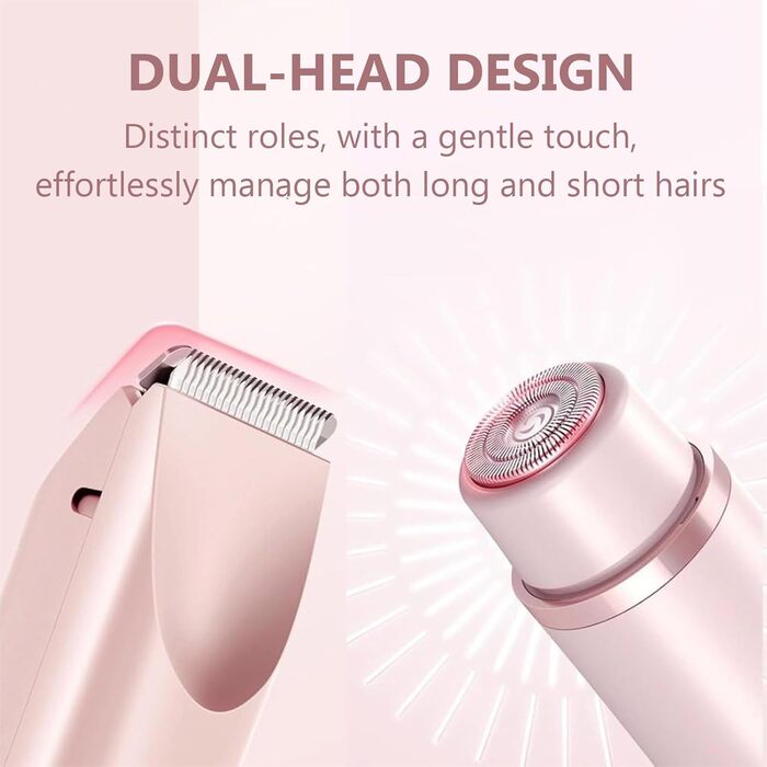 Електричний жіночий епілятор 2-в-1 Silky Glow: для тіла, обличчя, бікіні. Вологостійкий, рожевий