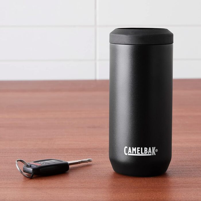CamelBak Horizon Can Cooler, Insulated Stainless Steel (Black, Standard Size)