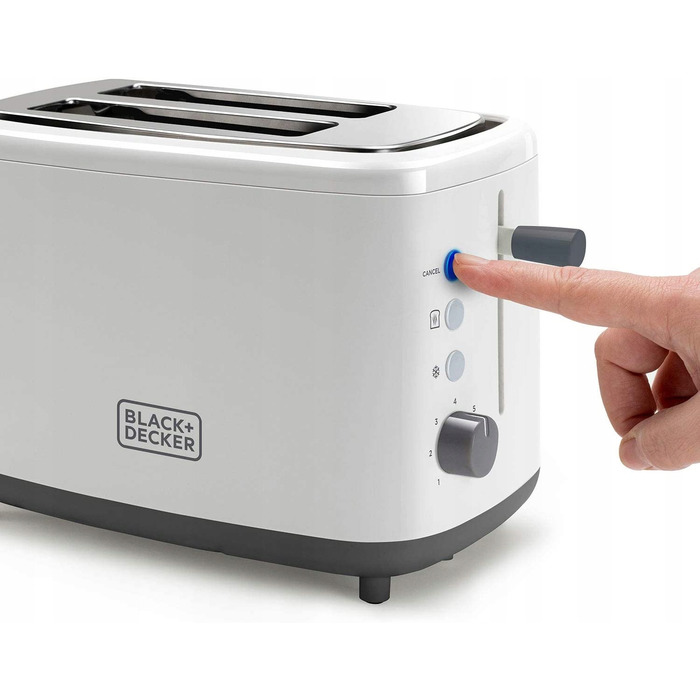 Тостер Black+Decker BXTO820E, білий, 820 Вт