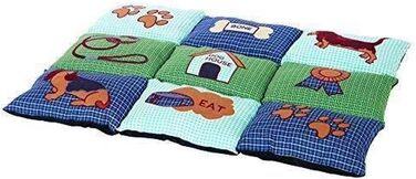 Килимок для собак Trixie Patchwork, 80 x 55 см, блакитний/зелений, стеганий, розмір 10 x 51 x 51 см