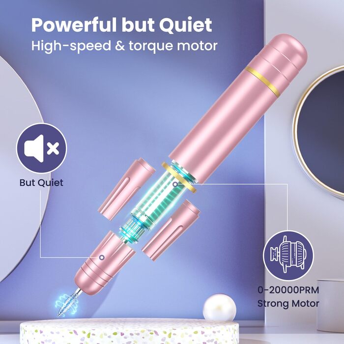 Електричний набір для манікюру та педикюру Nagelfräser 11 в 1: фрезер, полірувальник, 20000 об/хв, для гель-лаку, акрилу, шліфування